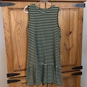 Sonoma Army green/white striped dress XXL